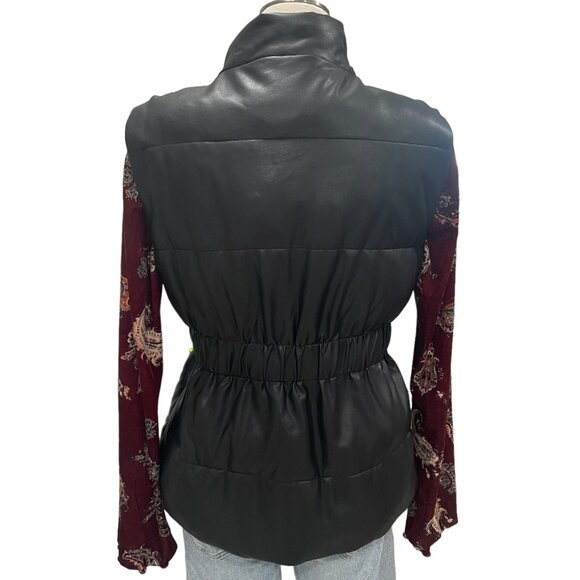 Marc New York Women's Black Puffer Vest Belted Sleeveless S Winter Urban Chic - Picture 8 of 10